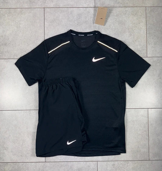 Nike Miler 1.0 Black & Nike Challenger Shorts Set