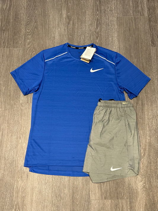 Nike Miler 1.0 Blue & Nike Challenger Shorts Set