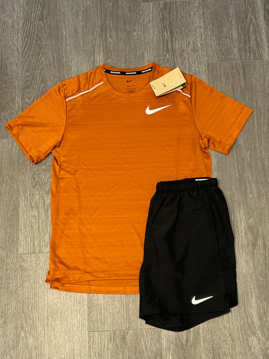 Nike Miler 1.0 & Nike Challenger Shorts Set - Dark Russet